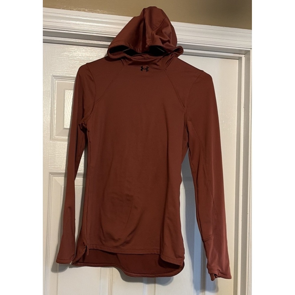 Under Armour ColdGear Women's Compression Slim Fit Burgundy Crew Top S, Small